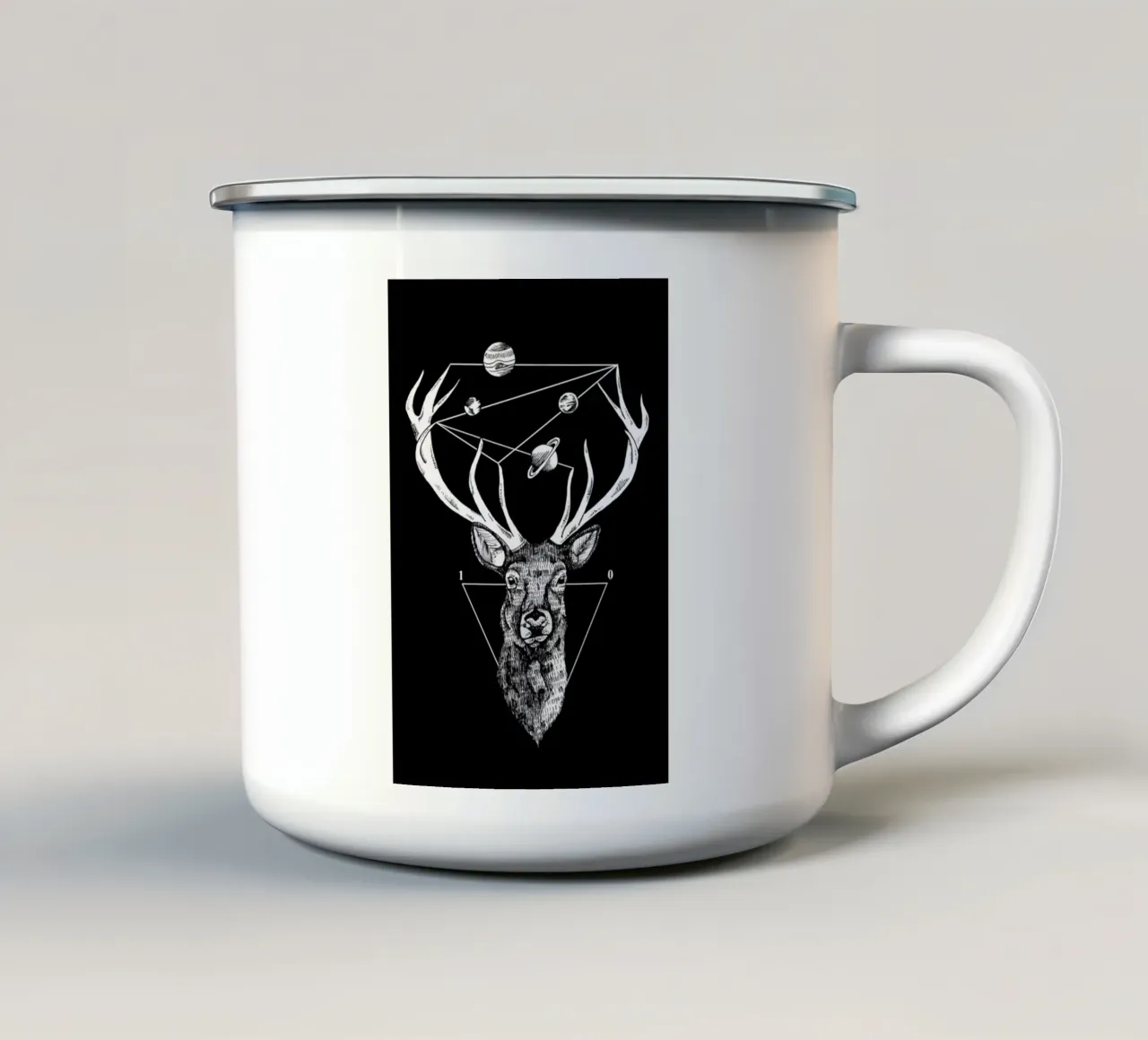 Deer enamel mug by Alejandra Sáenz