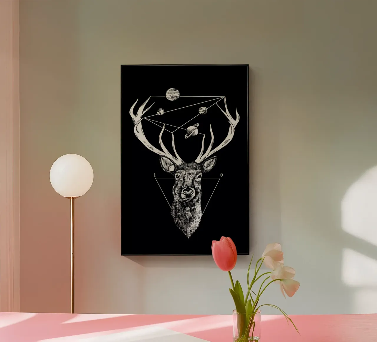 Deer acryl van Alejandra Sáenz