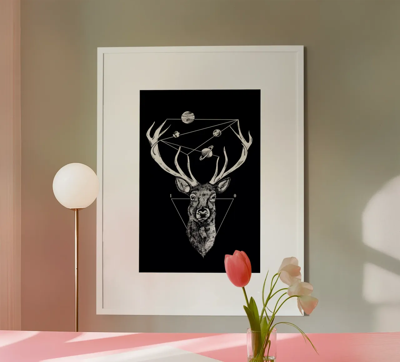 Deer poster con telaio in alluminio da Alejandra Sáenz