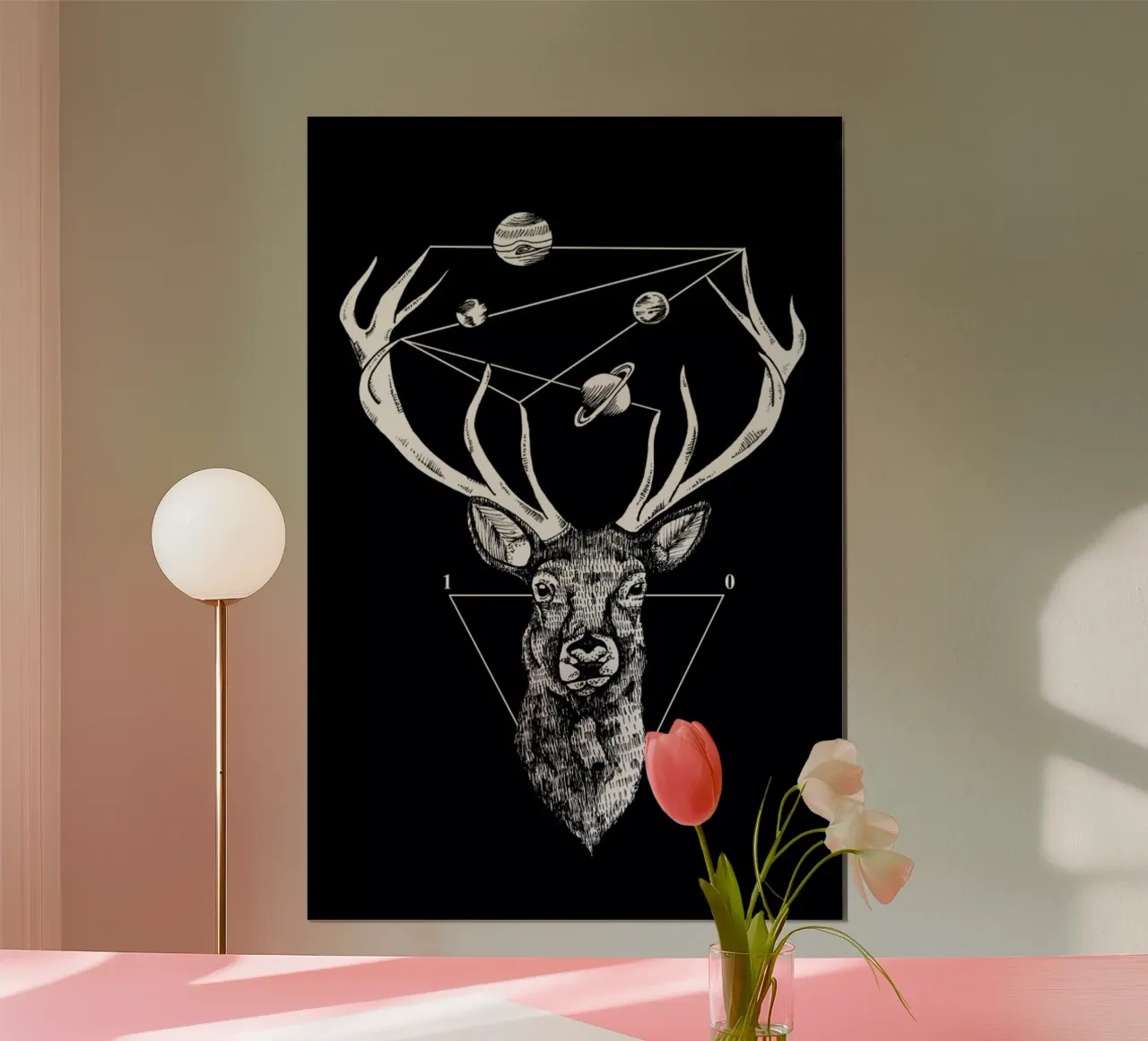 Deer poster con telaio in alluminio da Alejandra Sáenz