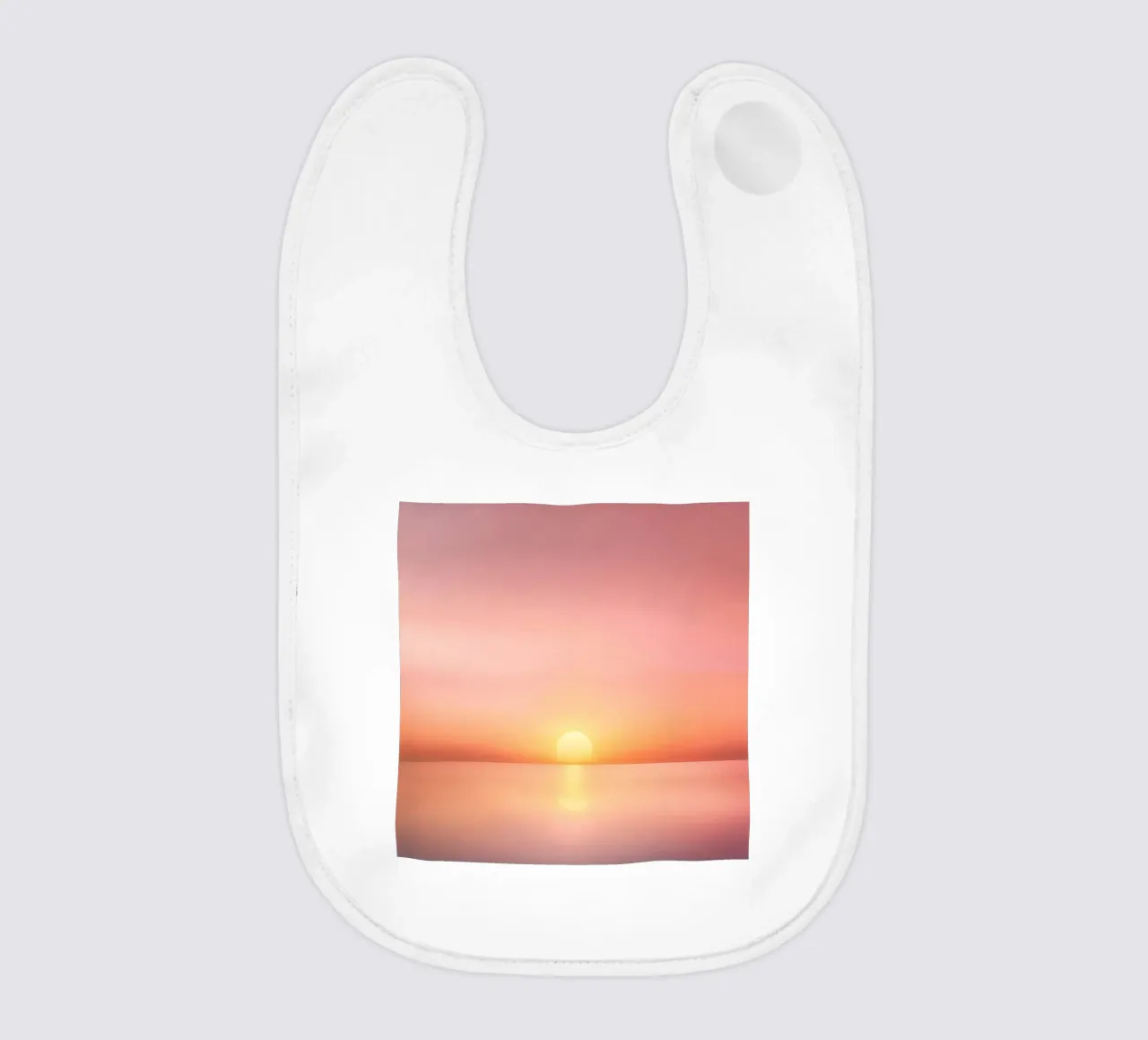 Tramonto minimalista su un mare di specchi bavaglino da PhotoVibe Decor