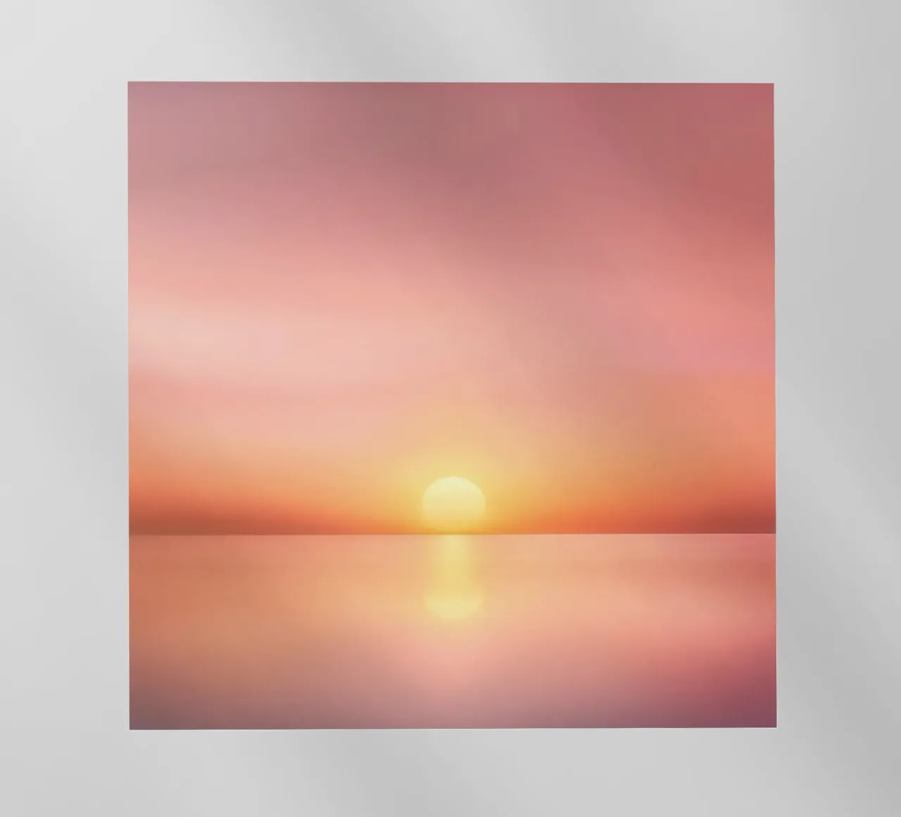 Tramonto minimalista su un mare di specchi pellicola backlit da PhotoVibe Decor