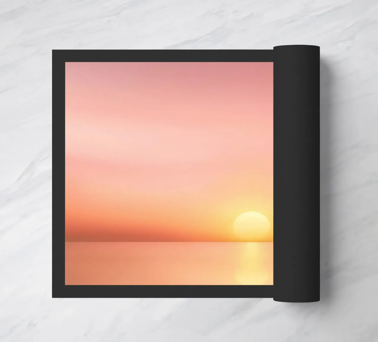 Tramonto minimalista su un mare di specchi zerbino da PhotoVibe Decor