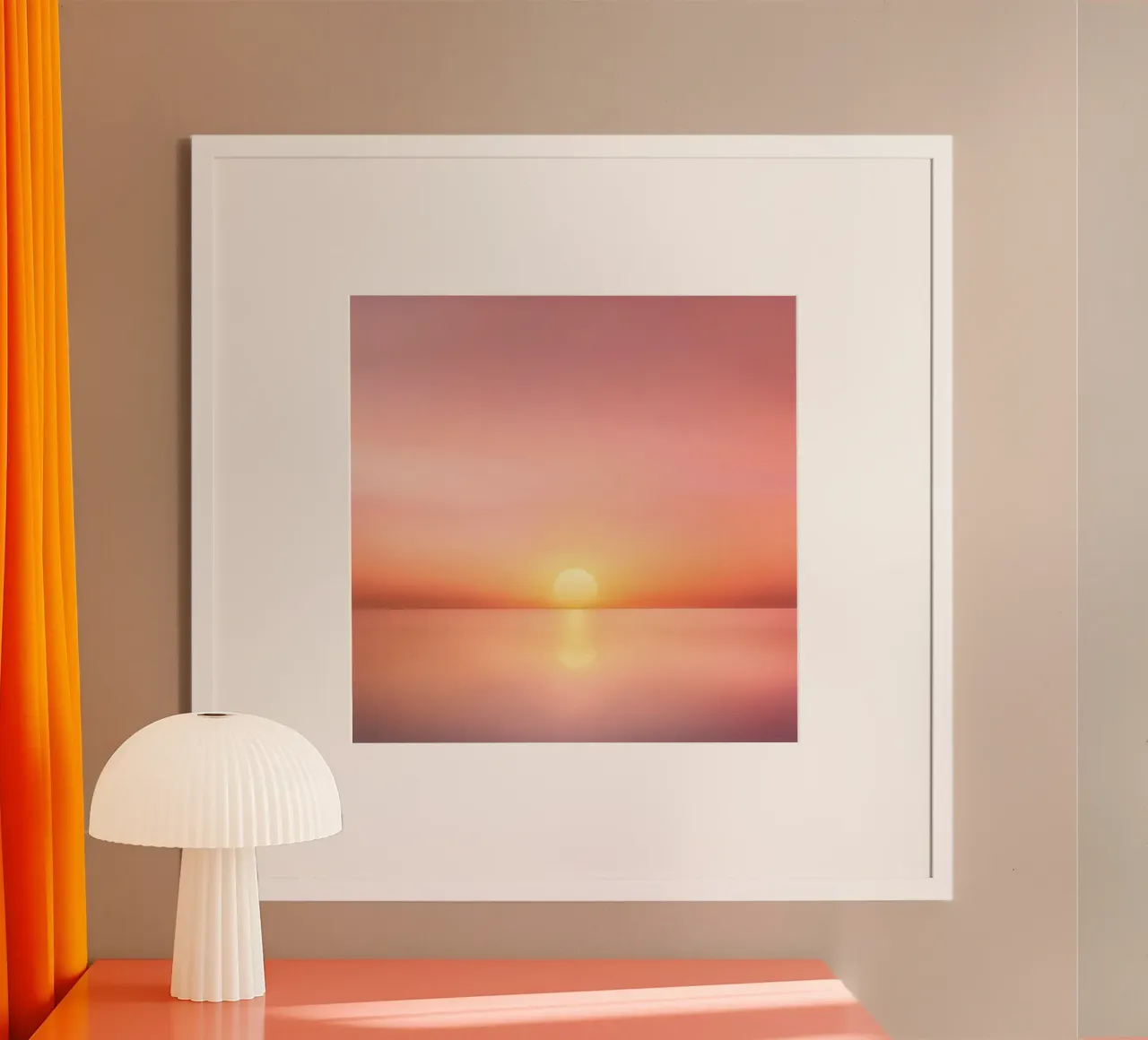 Tramonto minimalista su un mare di specchi carta hahnemühle da PhotoVibe Decor