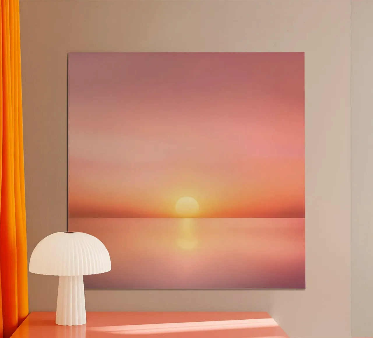 Tramonto minimalista su un mare di specchi carta hahnemühle da PhotoVibe Decor