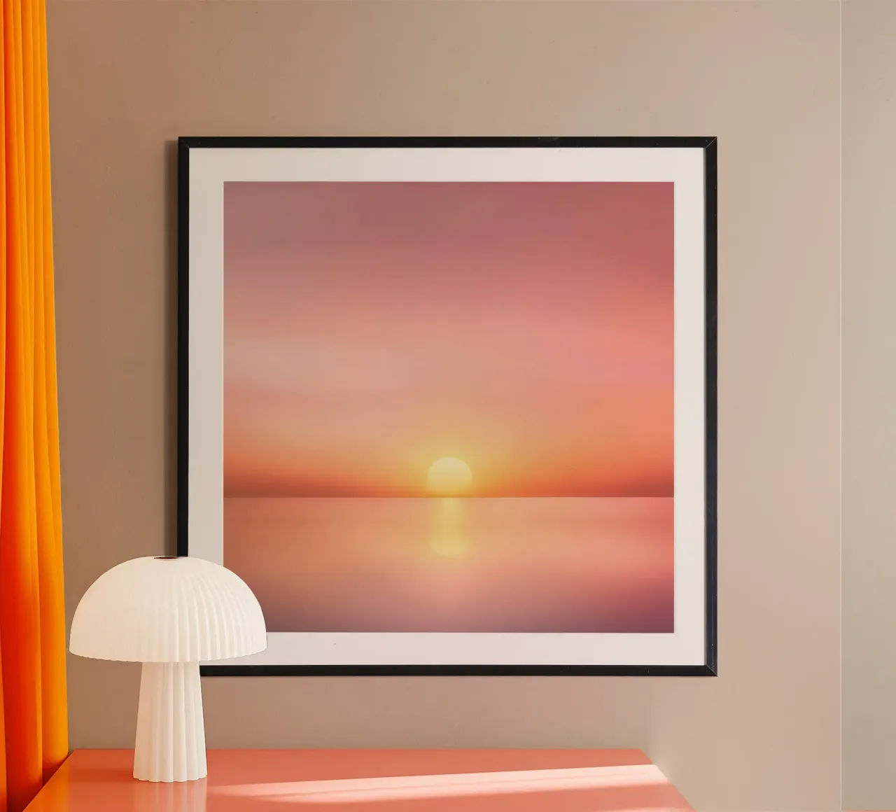 Tramonto minimalista su un mare di specchi carta hahnemühle da PhotoVibe Decor