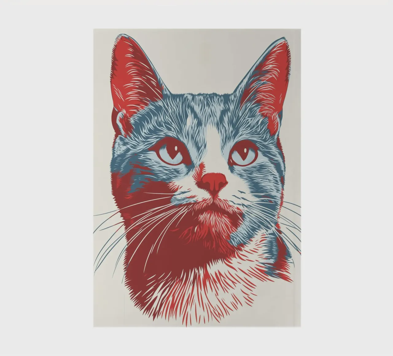 Cat head print notebook by Cat Grafic Design