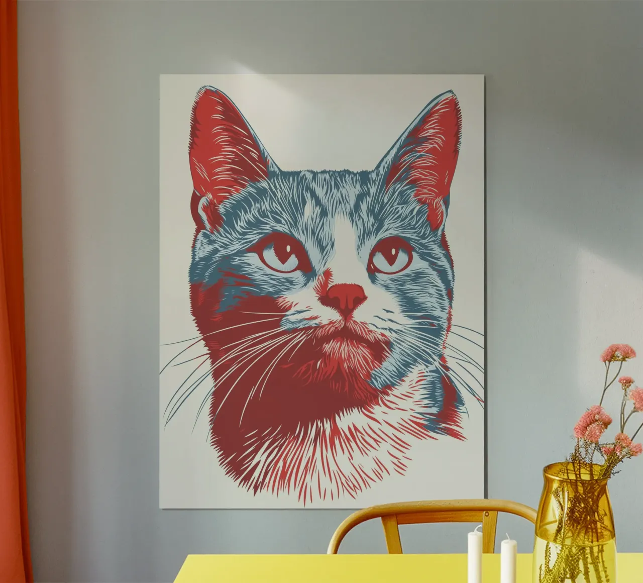Katze Kopf Print Hahnemühle von Cat Grafic Design