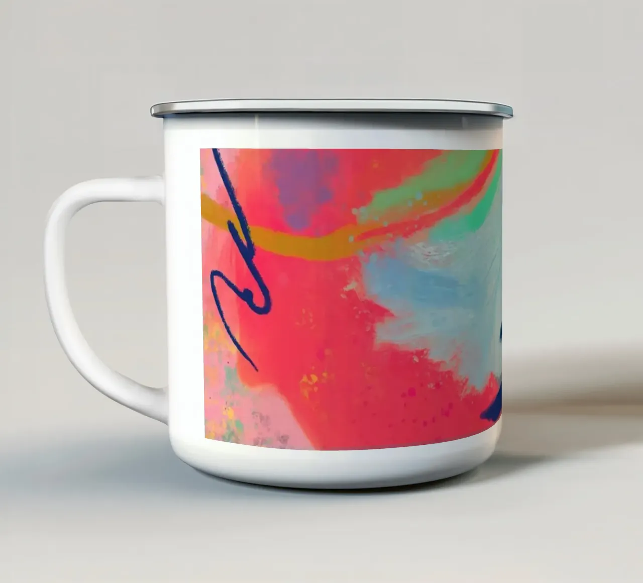 E il mare sognò - Arte astratta tazza in smalto da Petra Lang