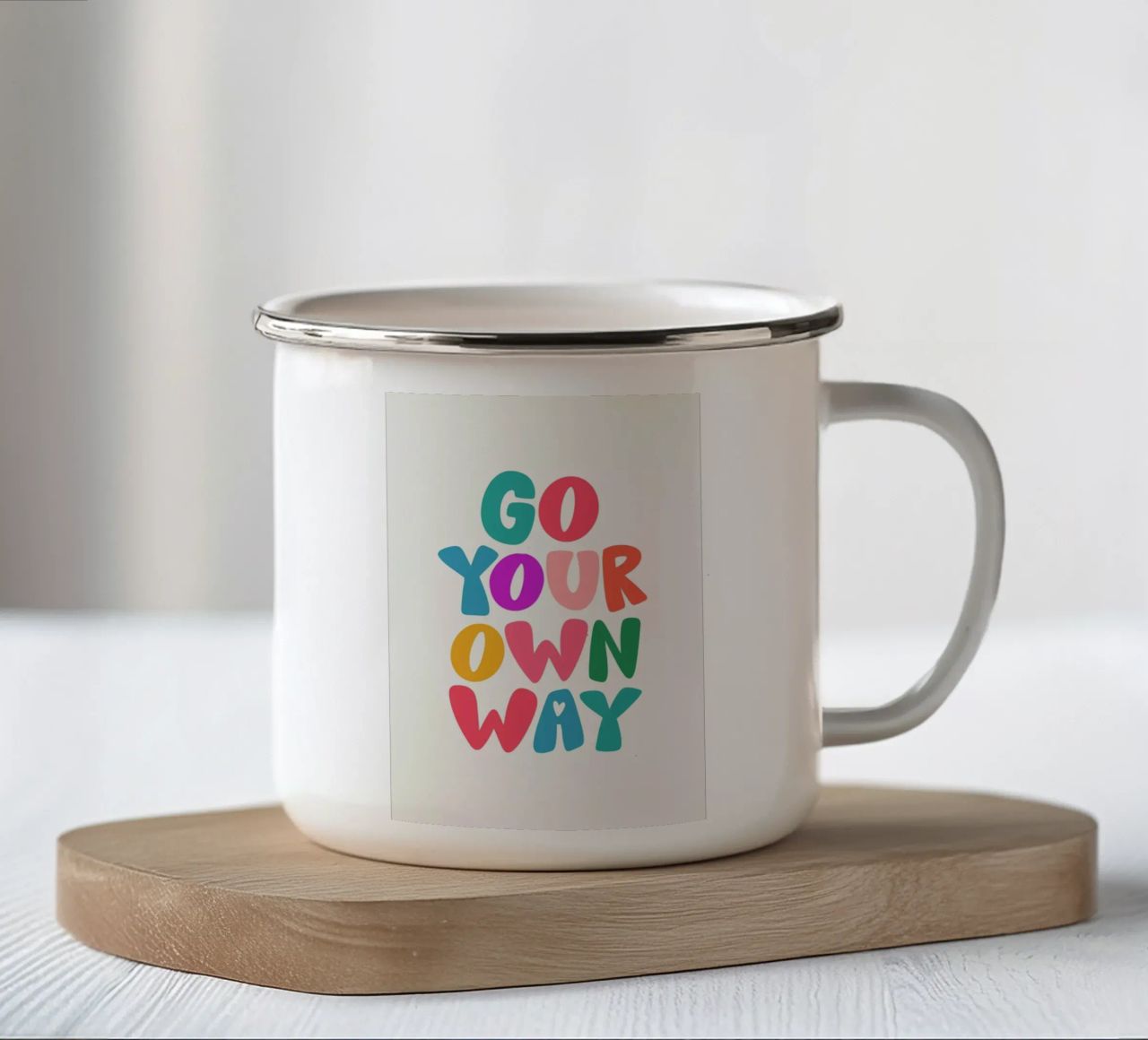 Go your own way enamel mug by Pure