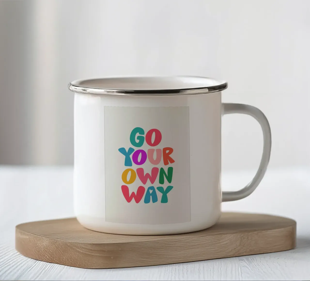 Go your own way Emaille Tasse von Pure