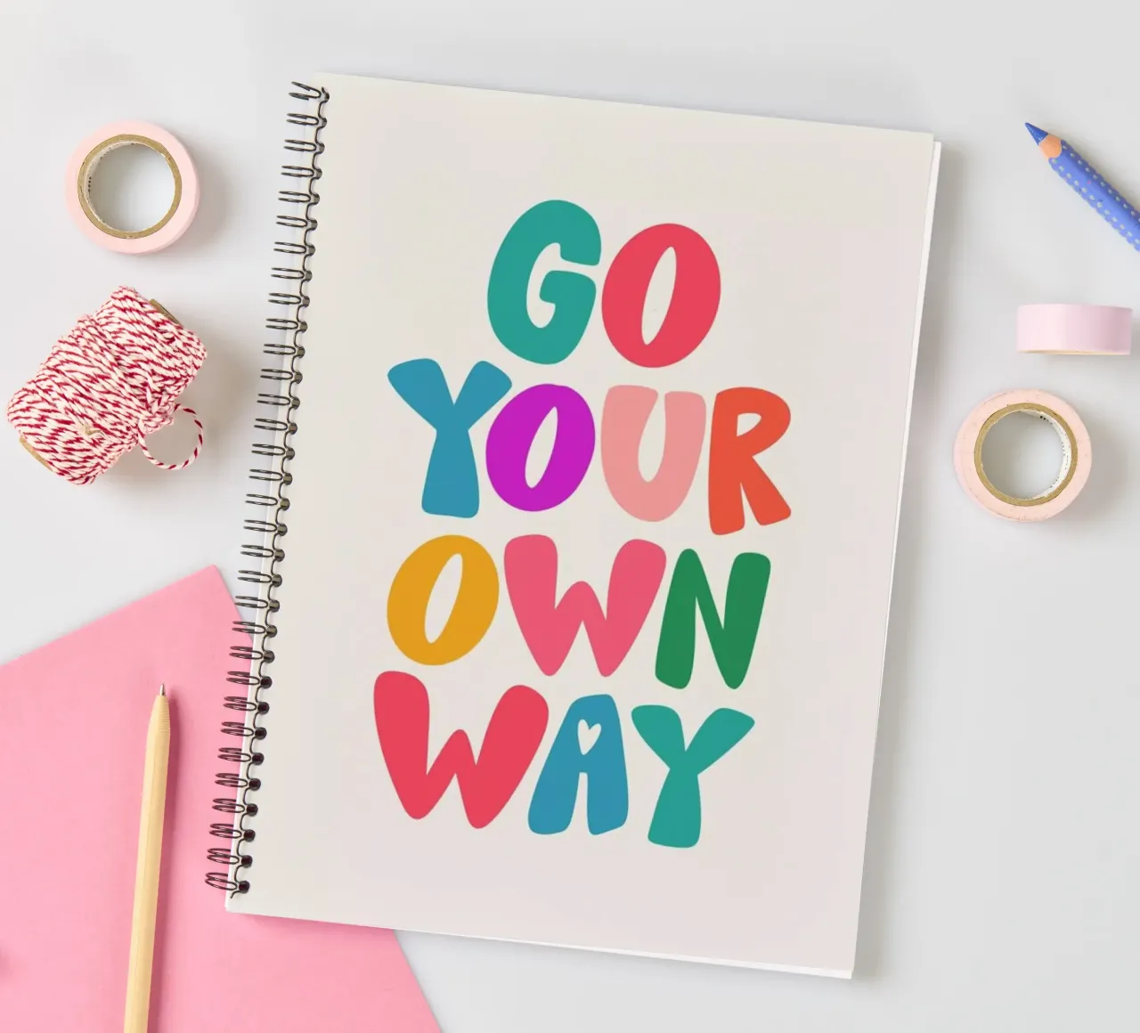 Go your own way notitieboek met spiraal van Pure