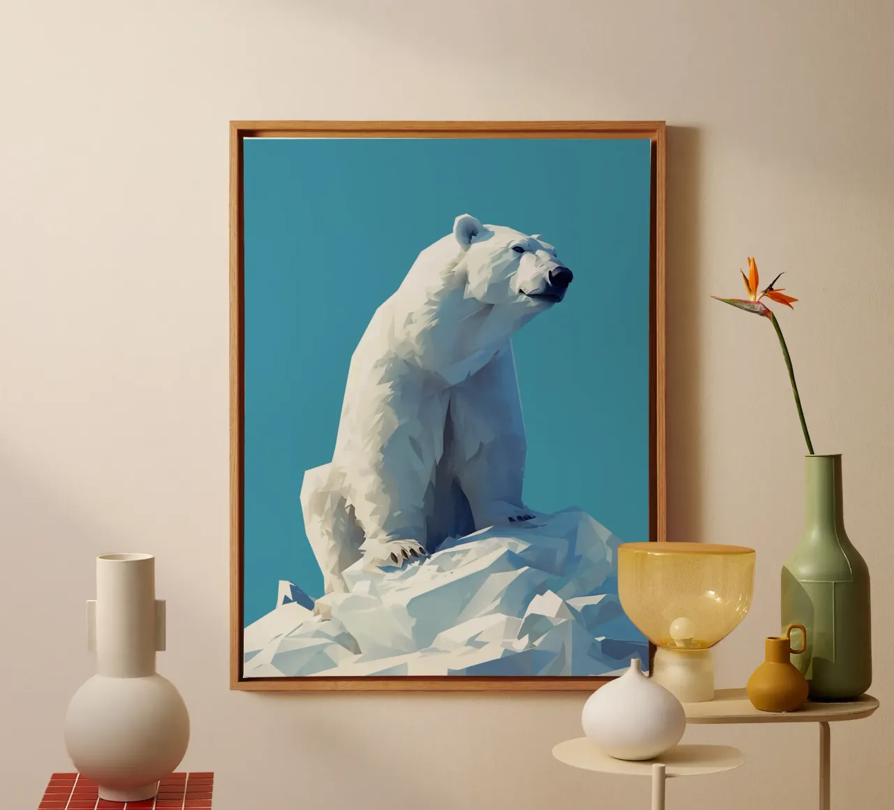Orso polare 1 tela con Cornice a cassetta da LaylaOzFun