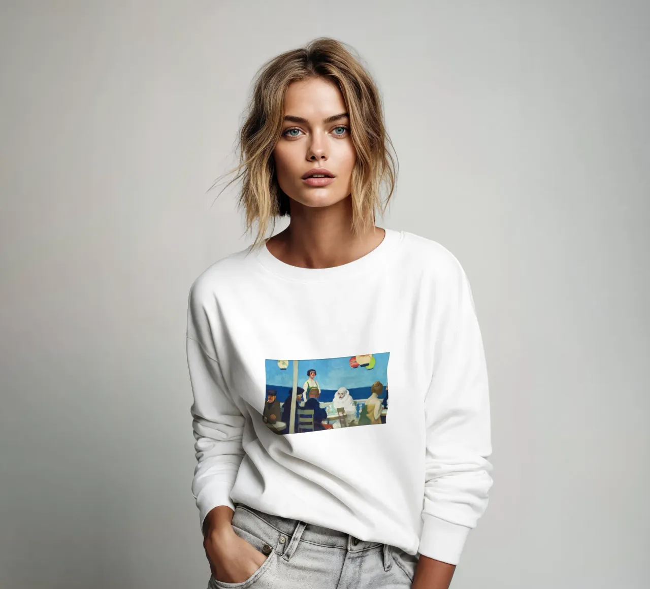 Edward Hoppers Soir Bleu (1914) Sweatshirt von Classic Art Prints