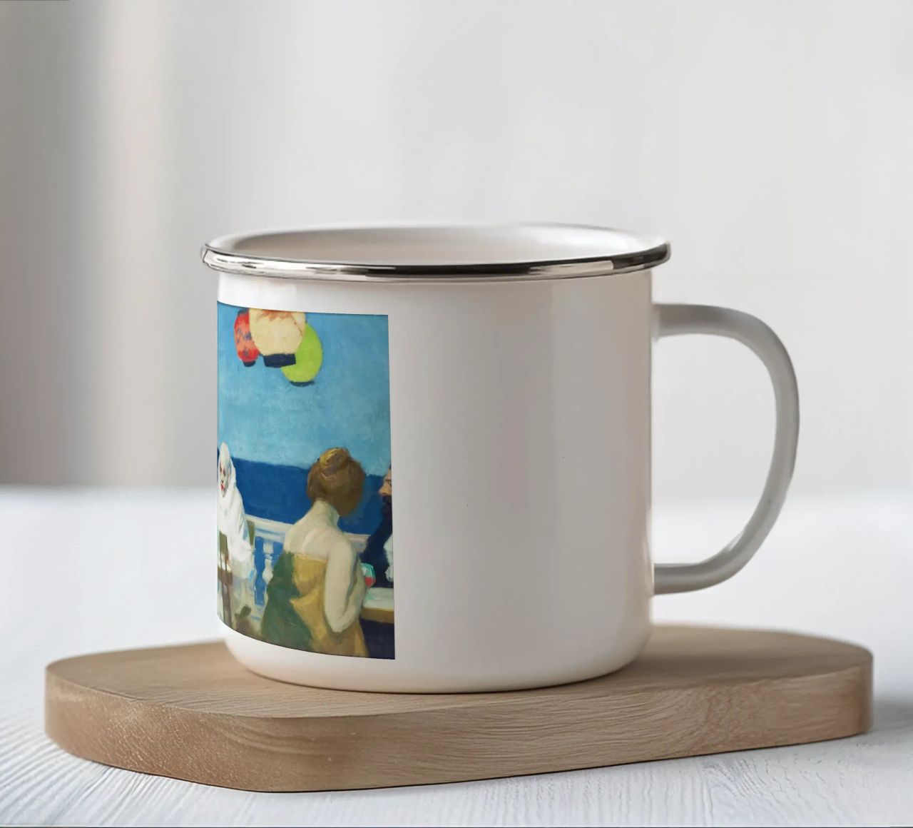 Soir Bleu di Edward Hopper (1914) tazza in smalto da Classic Art Prints