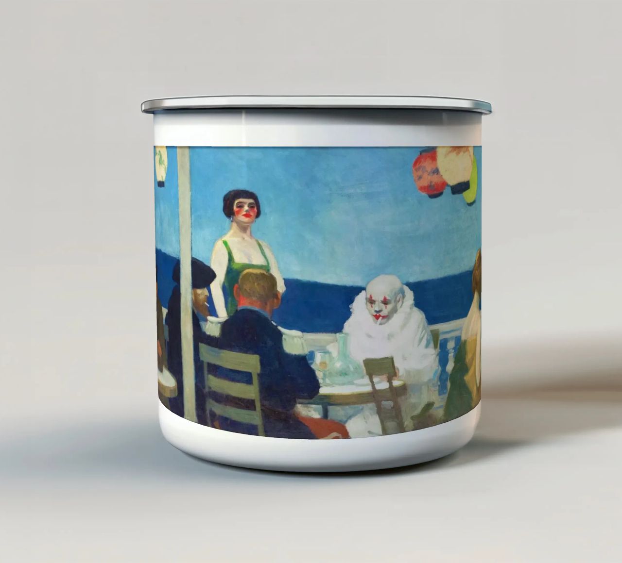 Soir Bleu di Edward Hopper (1914) tazza in smalto da Classic Art Prints