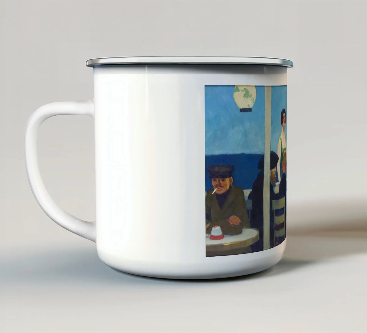 Soir Bleu di Edward Hopper (1914) tazza in smalto da Classic Art Prints