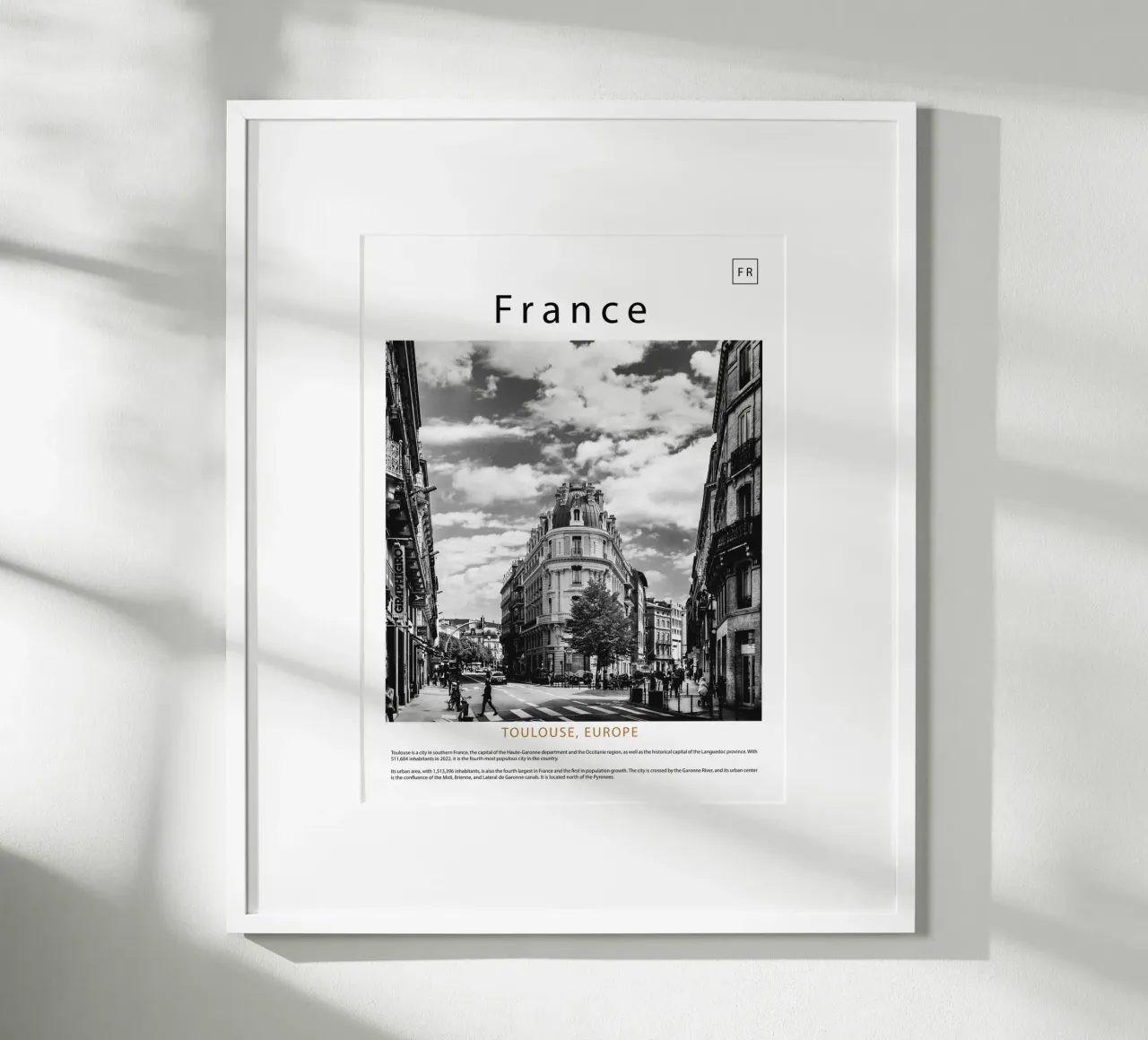arte da parete da Tolosa, Francia poster con telaio in plastica da ✈ world in frame