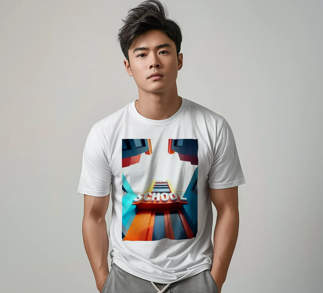edificio scolastico visto dal basso in una giornata luminosa t-shirt da DesignDoodle