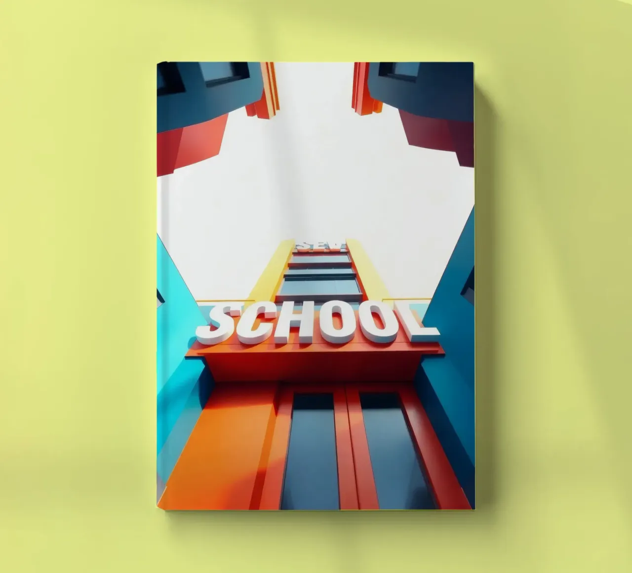 edificio scolastico visto dal basso in una giornata luminosa diario da DesignDoodle