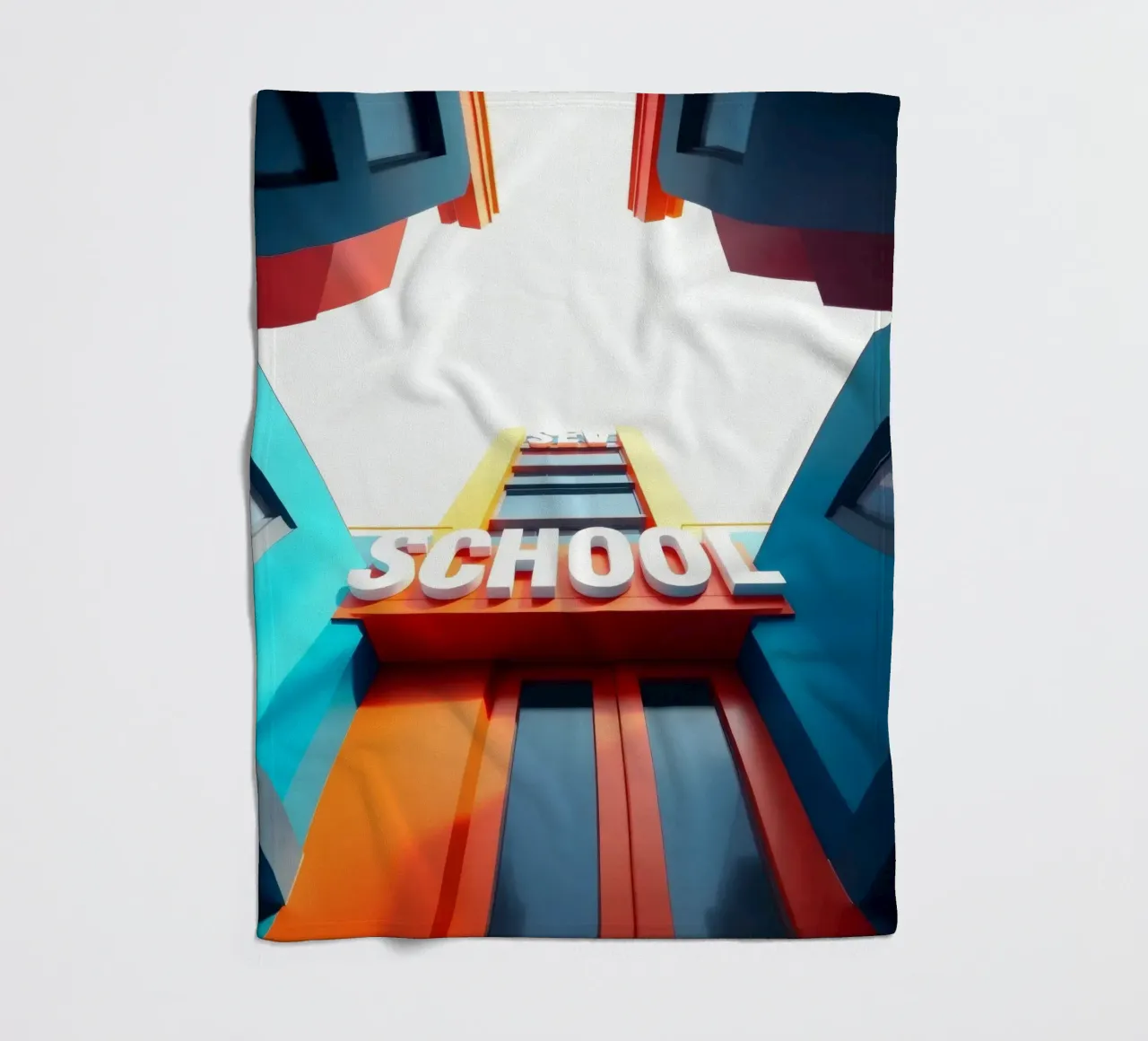 edificio scolastico visto dal basso in una giornata luminosa coperta in pile da DesignDoodle