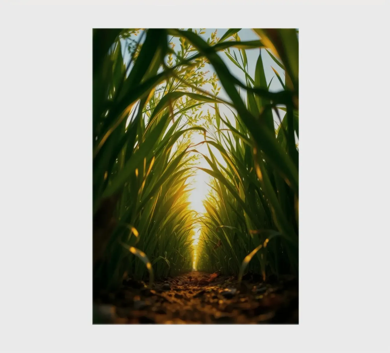 Sunlight filters through tall grass in a calm field notebook by DesignDoodle