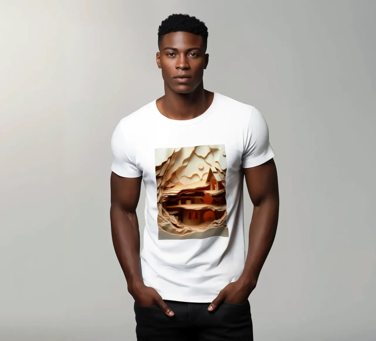 Art du papier complexe mettant en valeur une structure en bois stratifiée t-shirt de DesignDoodle