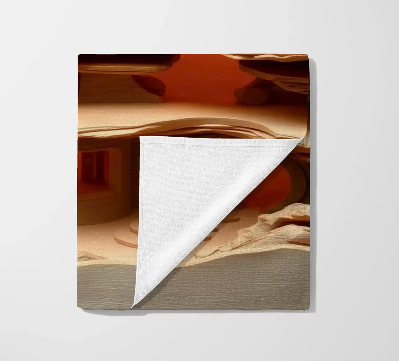 Art du papier complexe mettant en valeur une structure en bois stratifiée serviette de plage de DesignDoodle