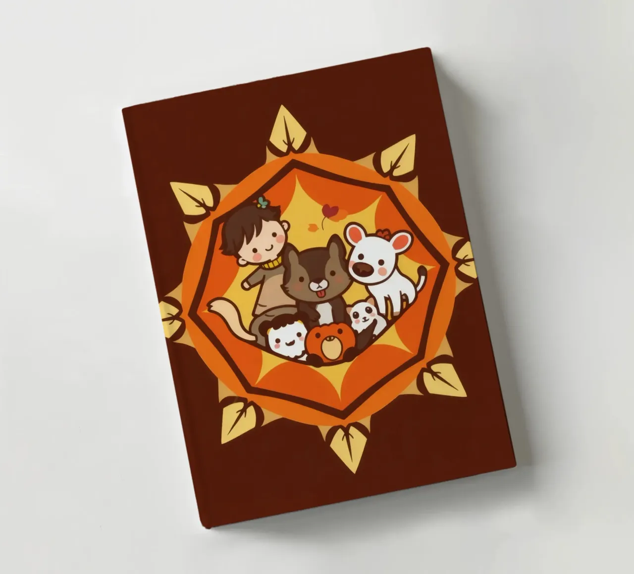 Children playing joyfully with a variety of cute animals notebook by DesignDoodle