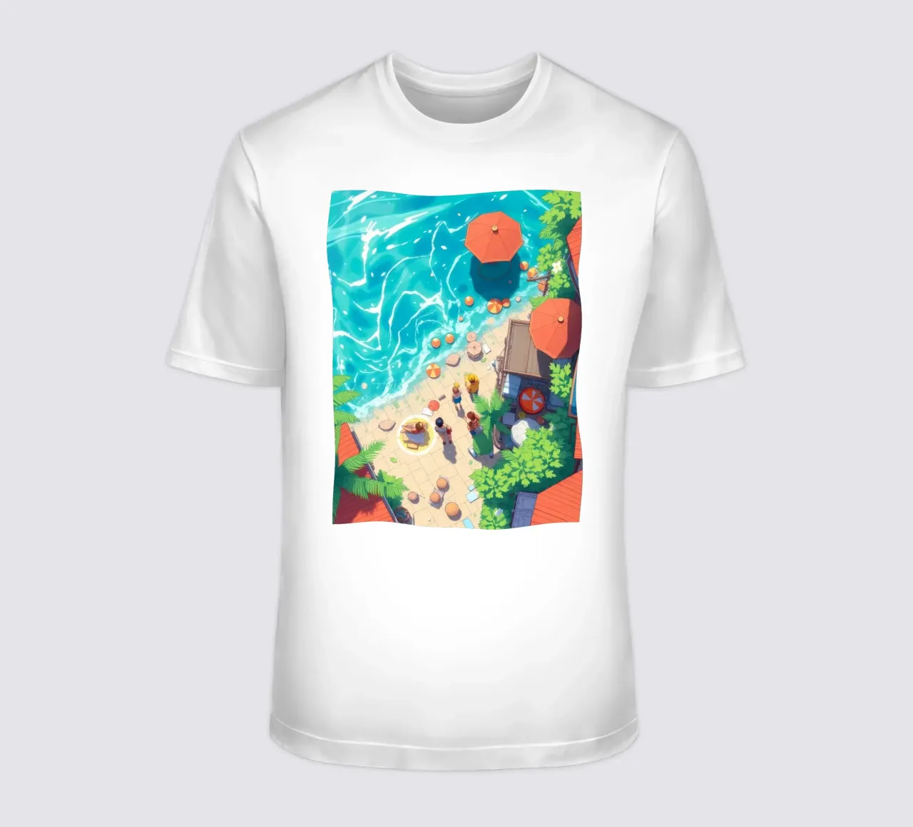 Gruppo che si gode una giornata di sole in riva al mare t-shirt da DesignDoodle