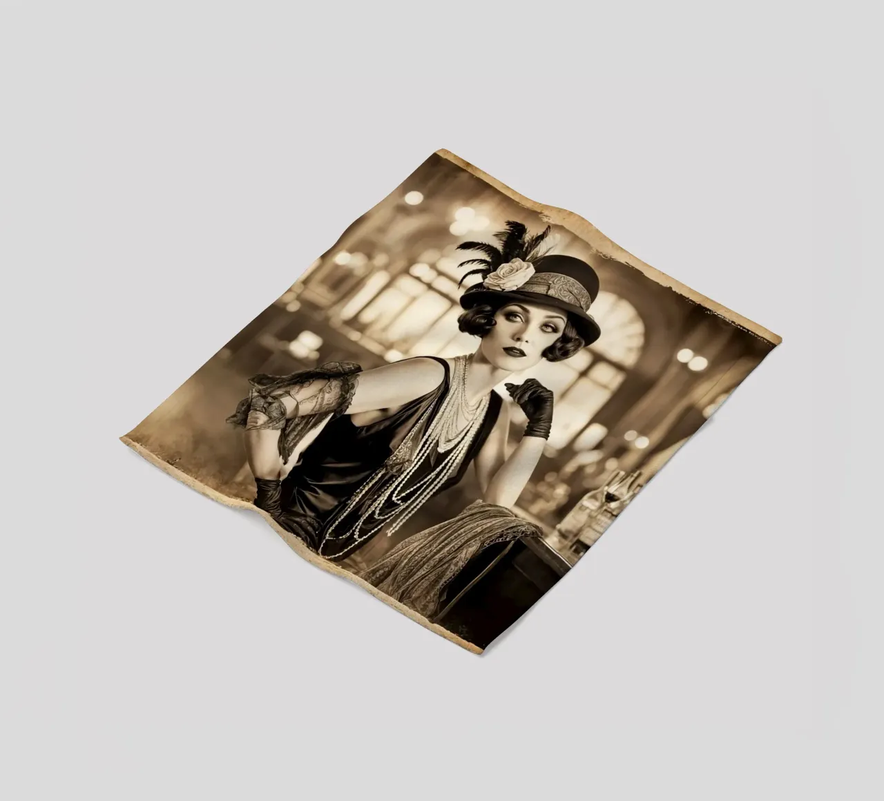 Ragazza flapper anni '20 coperta in pile da Magic Screen