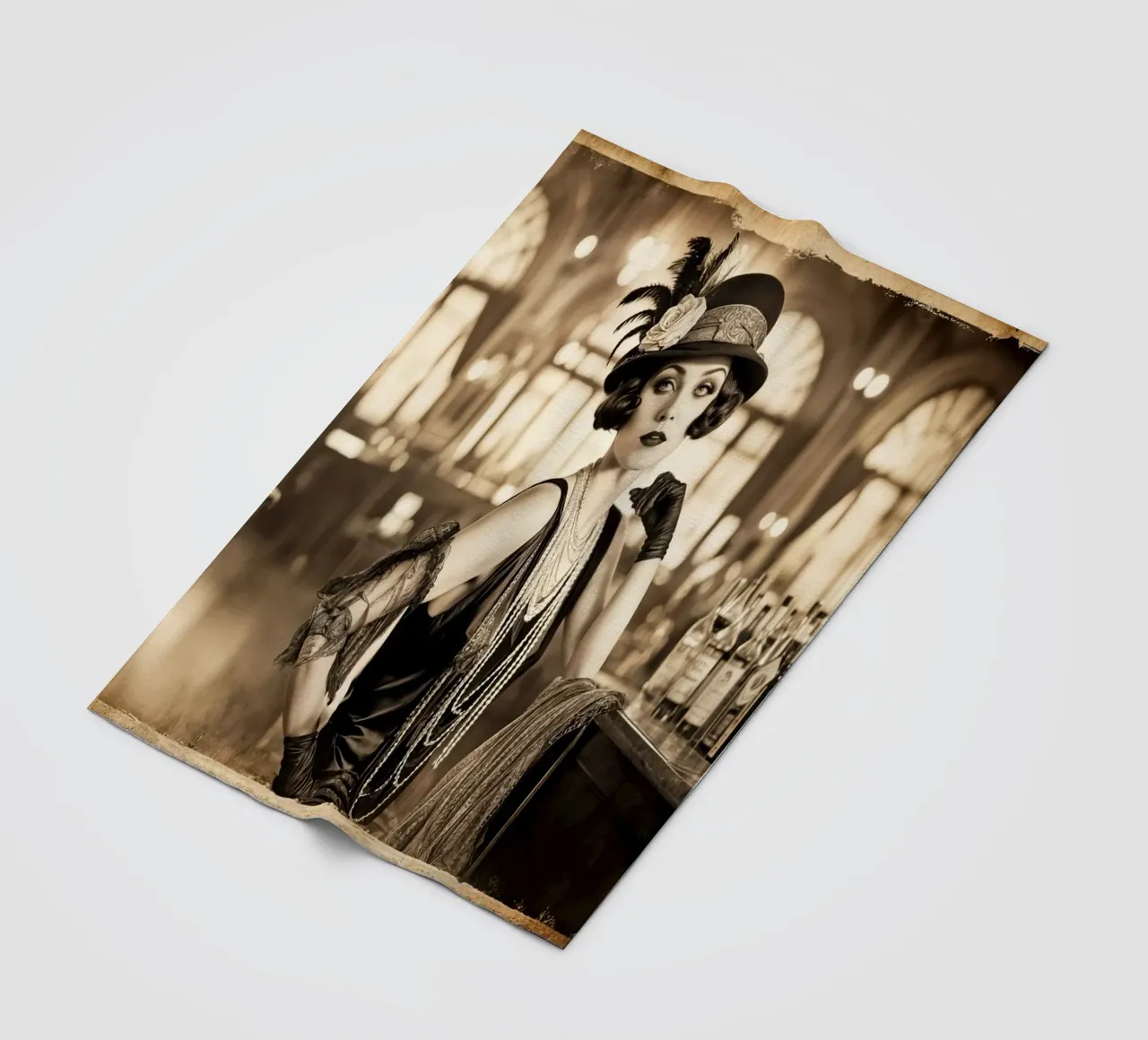 Ragazza flapper anni '20 coperta in pile da Magic Screen