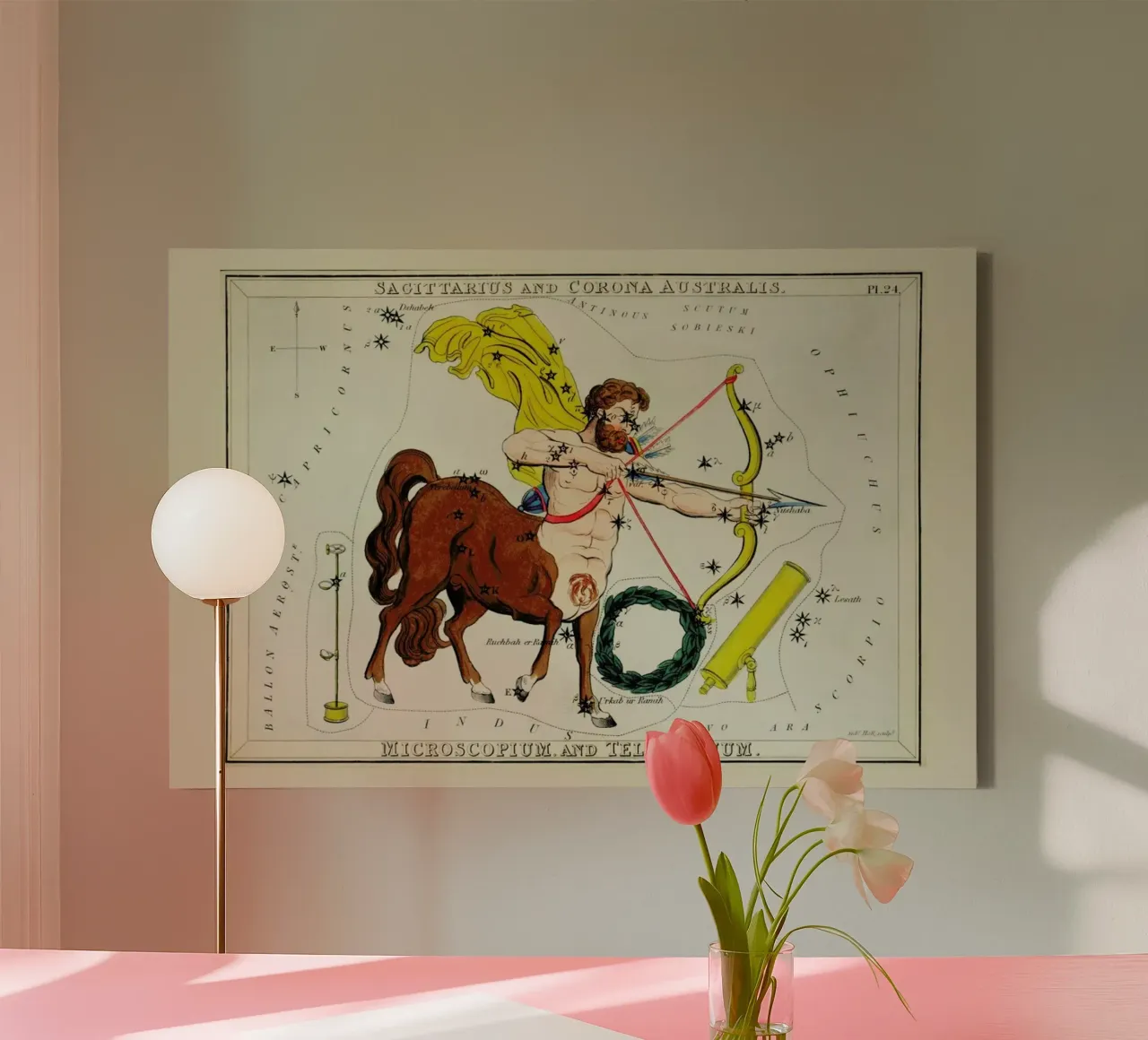 Sagittarius tela con Cornice a cassetta da Vintage by JUNIQE