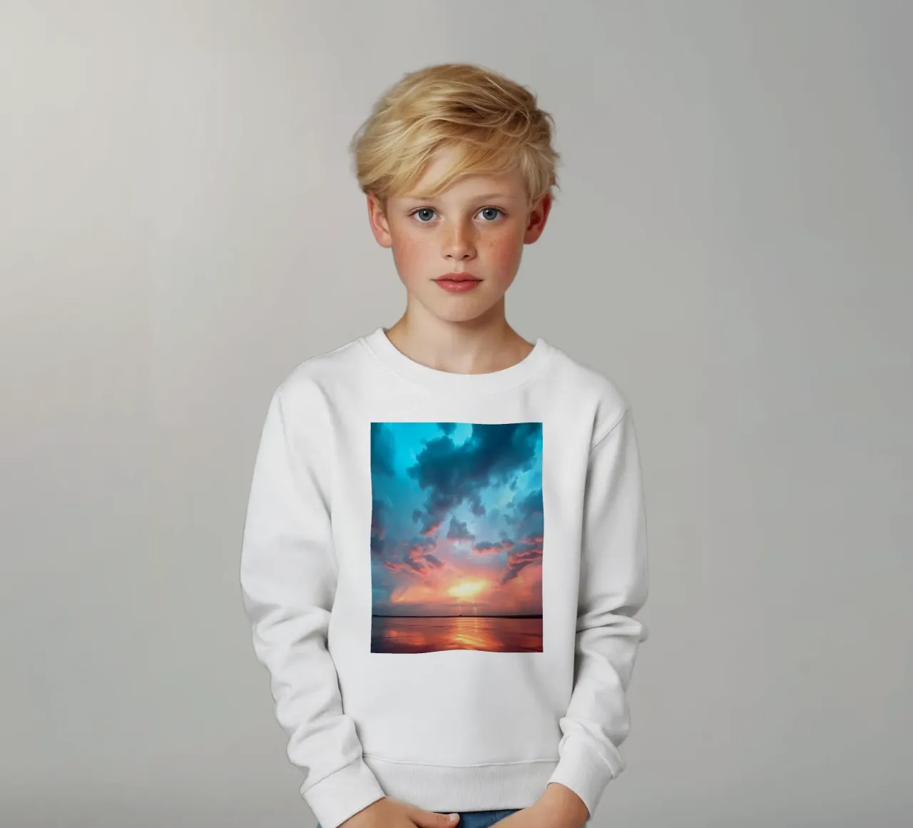 Tramonto mozzafiato con colori vivaci e lampi di luce felpa bambino da DesignDoodle