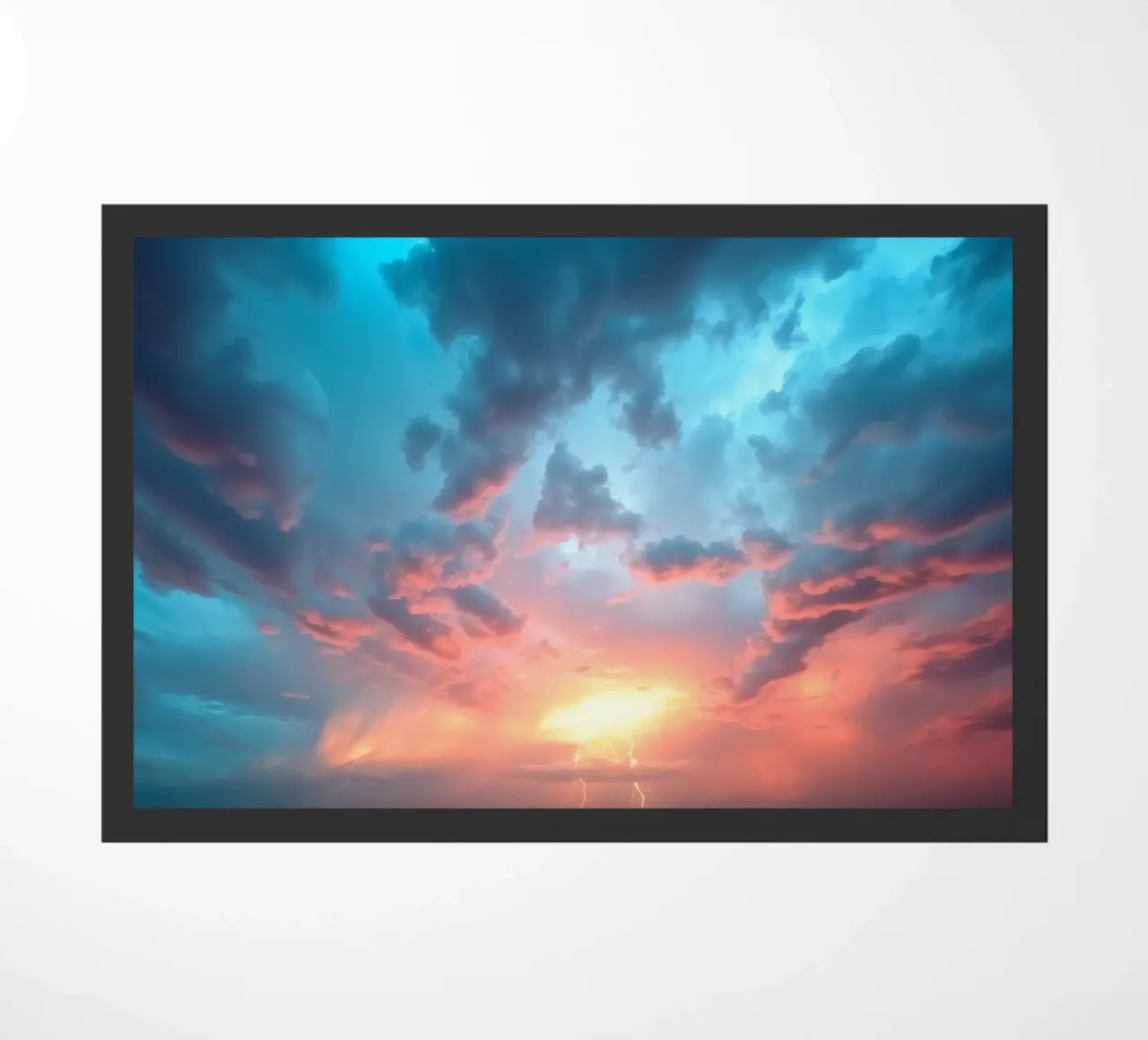 Tramonto mozzafiato con colori vivaci e lampi di luce zerbino da DesignDoodle