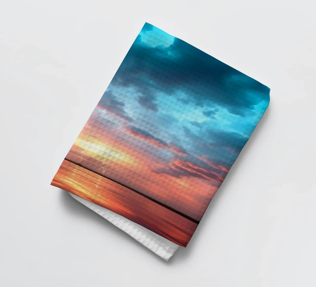 Tramonto mozzafiato con colori vivaci e lampi di luce canovaccio da cucina da DesignDoodle