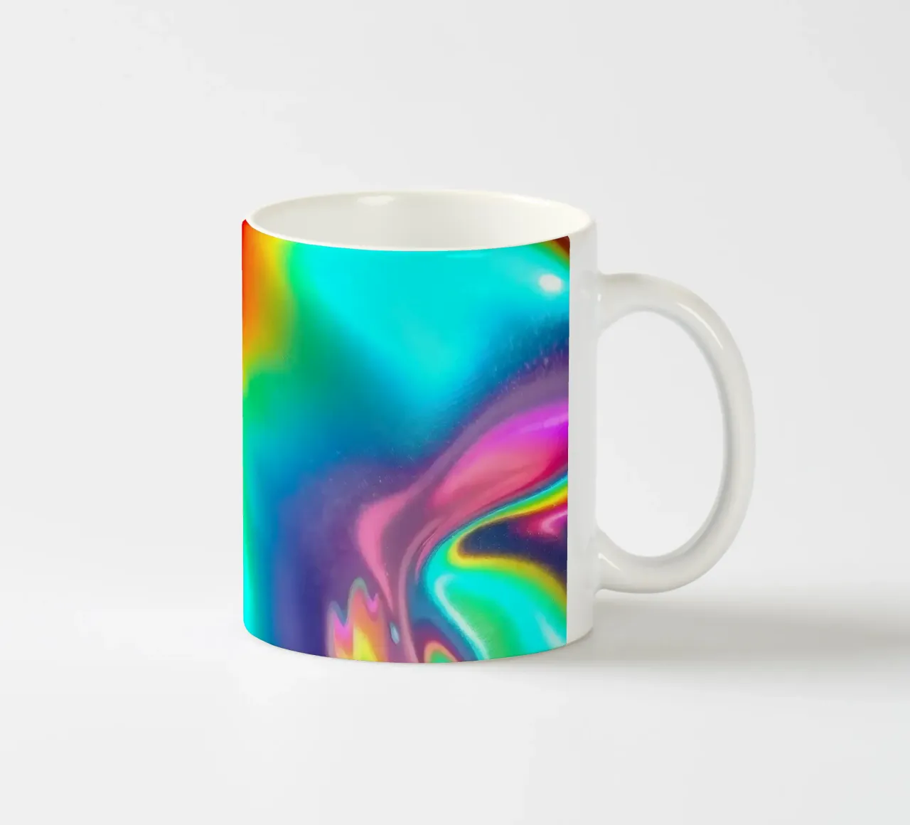 Colorful abstract pattern showcasing vibrant fluid shapes ceramic mug by DesignDoodle