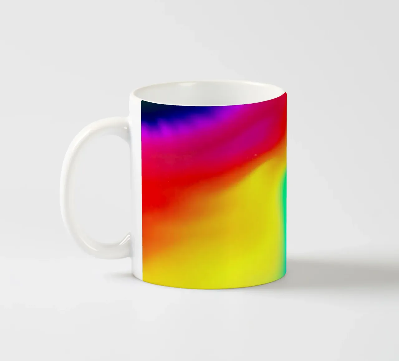 Colorful abstract pattern showcasing vibrant fluid shapes ceramic mug by DesignDoodle