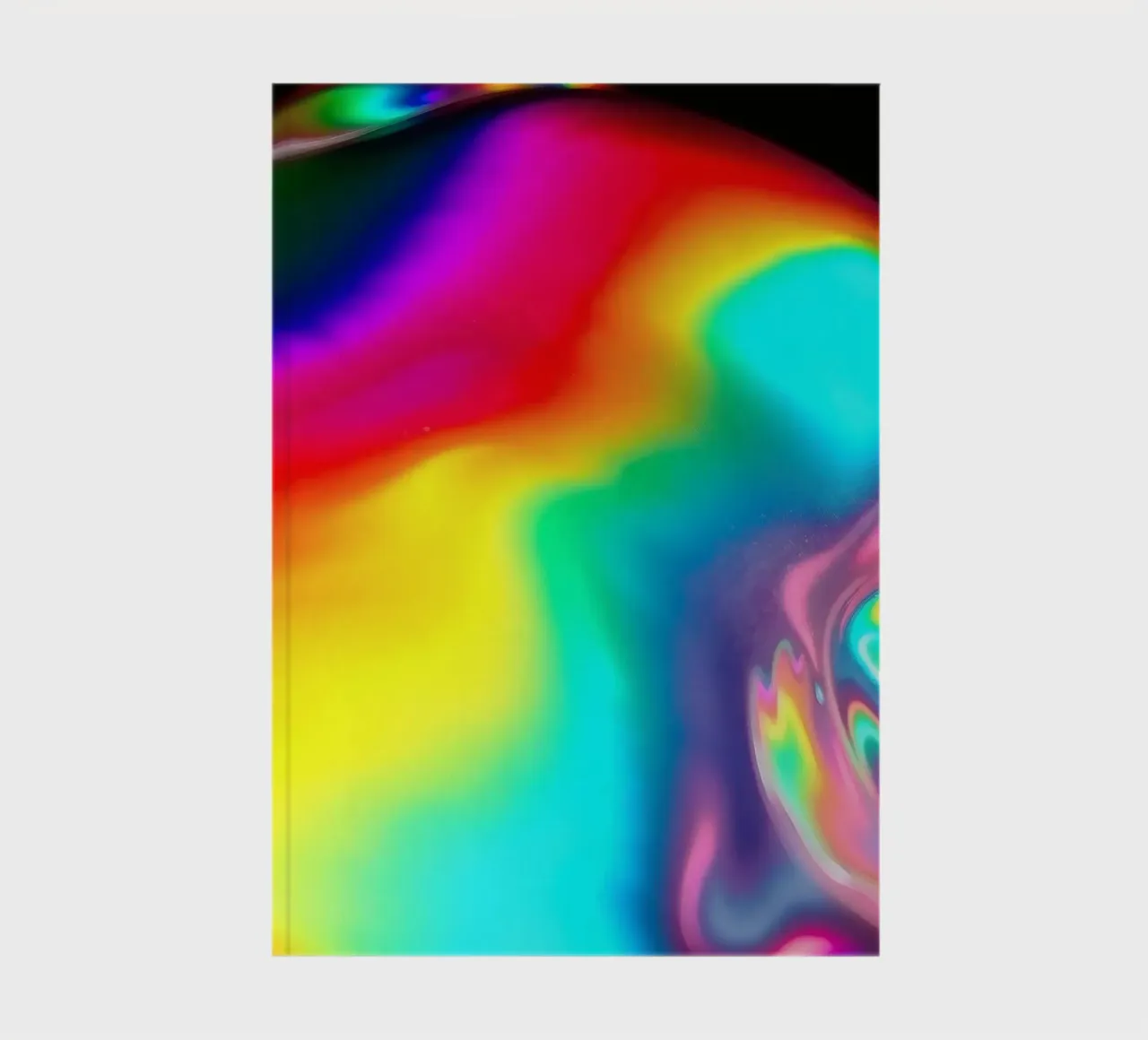 Colorful abstract pattern showcasing vibrant fluid shapes notebook by DesignDoodle