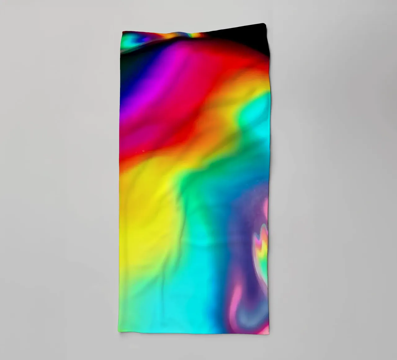 Colorful abstract pattern showcasing vibrant fluid shapes towel by DesignDoodle