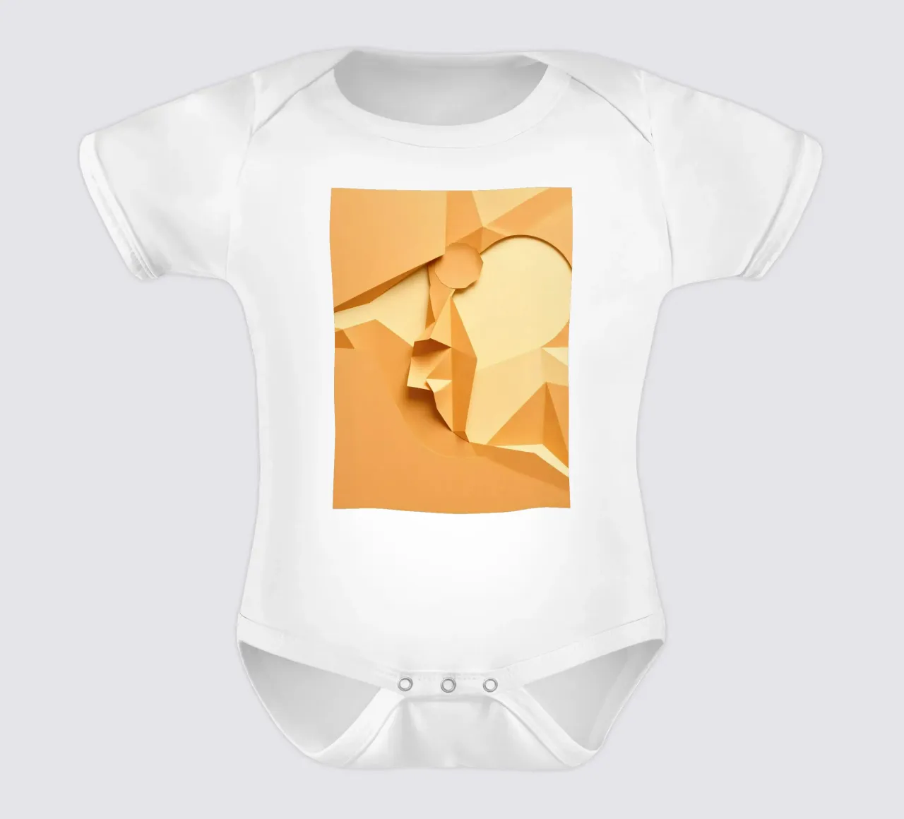 Elegant paper art creation featuring abstract shapes short-sleeve baby romper by DesignDoodle
