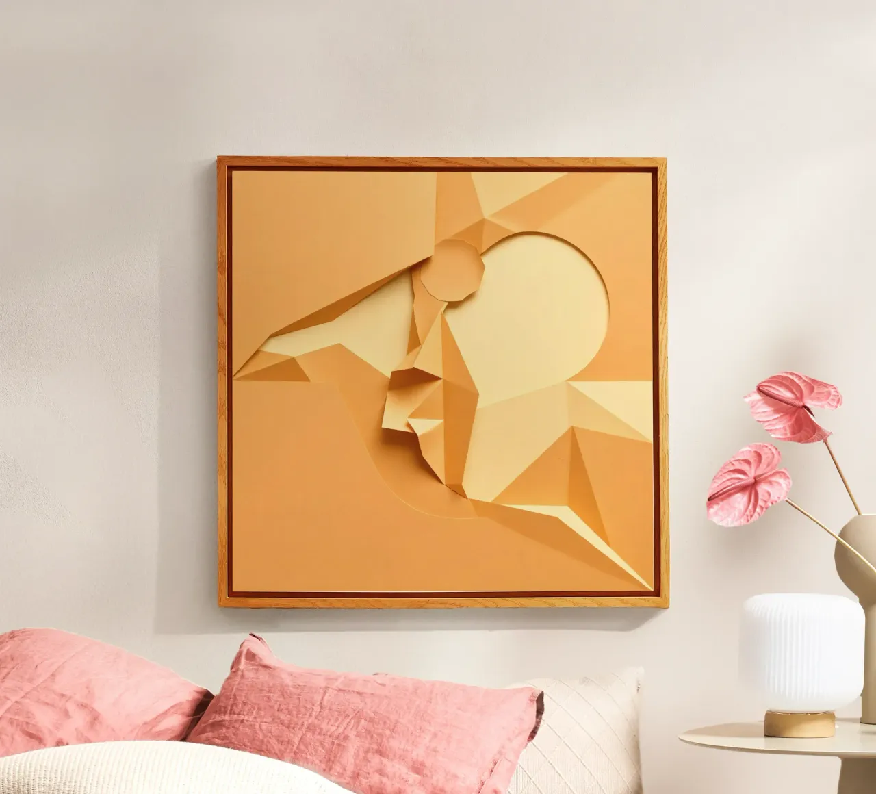 Elegante creazione artistica in carta con forme astratte plexiglass da DesignDoodle