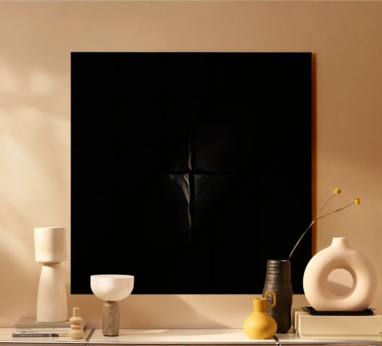 Une fissure sombre dans une surface révèle une lumière subtile plexiglas de DesignDoodle