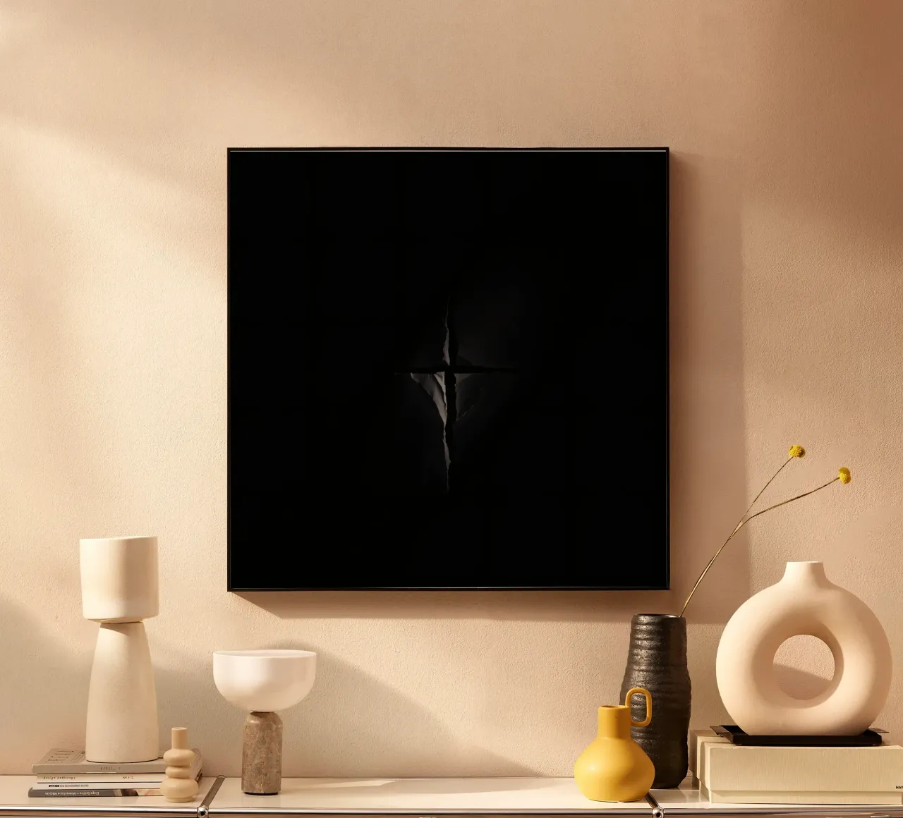 Une fissure sombre dans une surface révèle une lumière subtile alu dibond de DesignDoodle