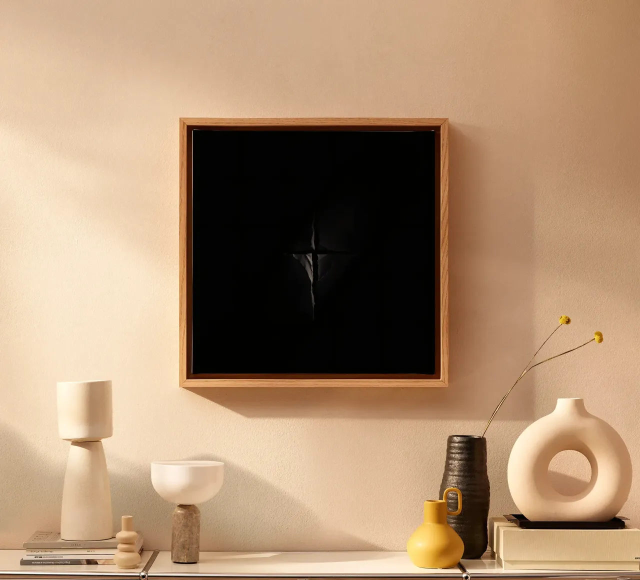 Dark crack in a surface reveals subtle light canvas by DesignDoodle