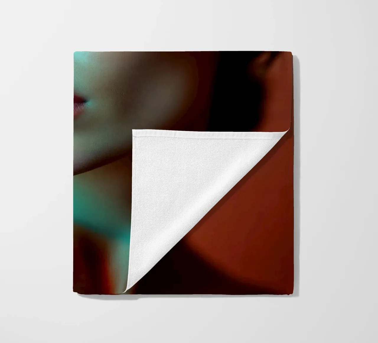 Portrait of a young woman in warm lighting beach towel by DesignDoodle