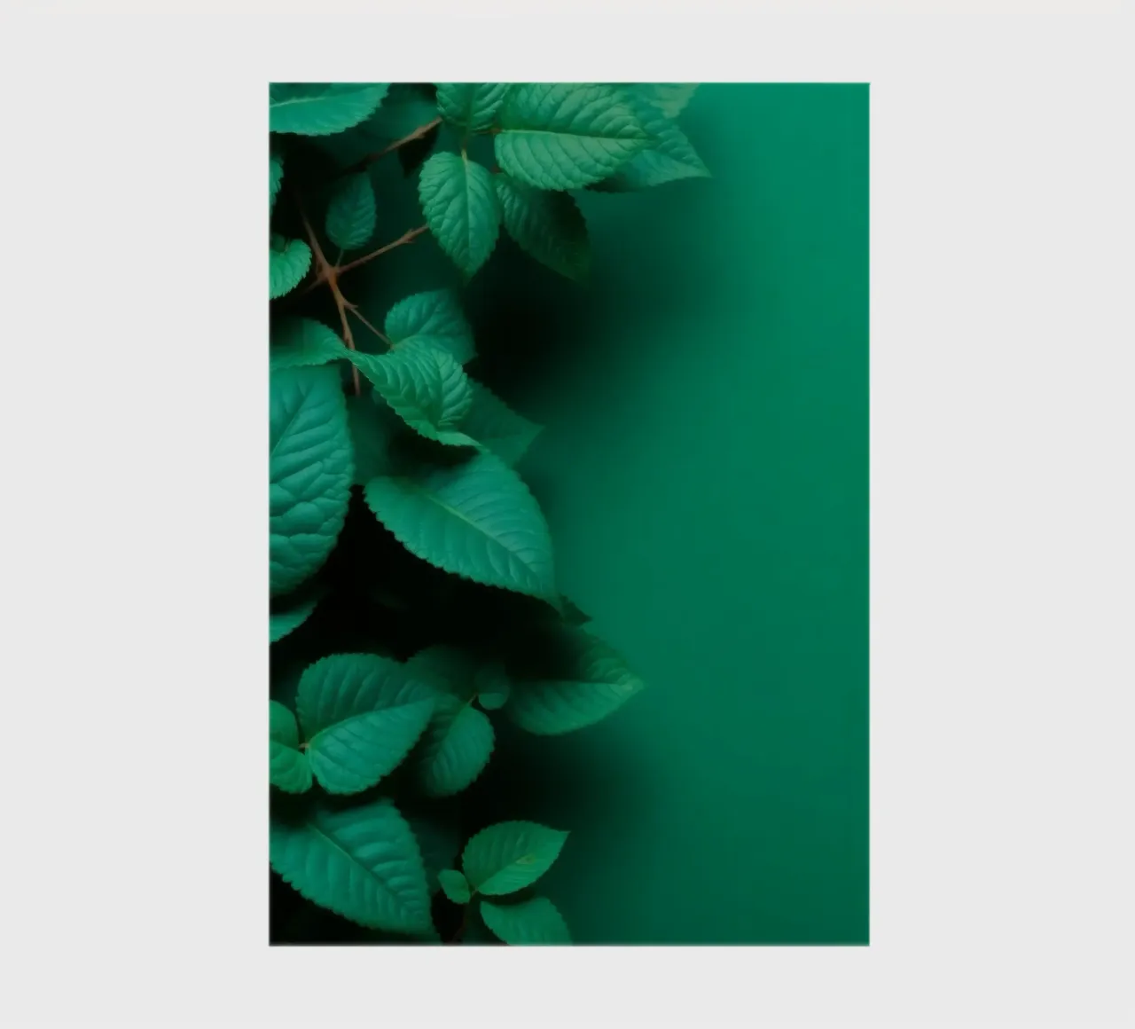 Lush green leaves create a backdrop in a calming nature notebook by DesignDoodle