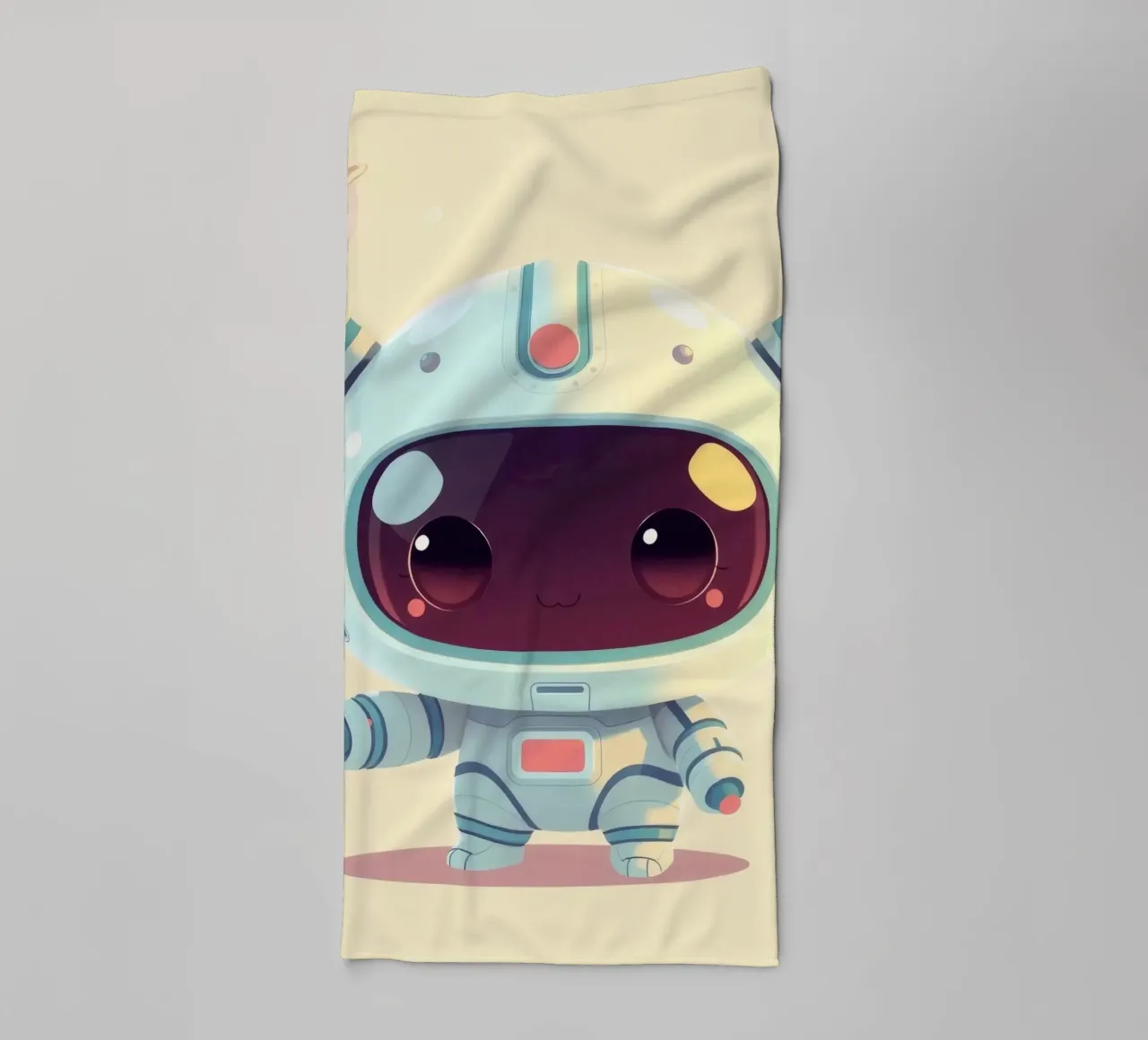 Cute cartoon astronaut character exploring space towel by DesignDoodle