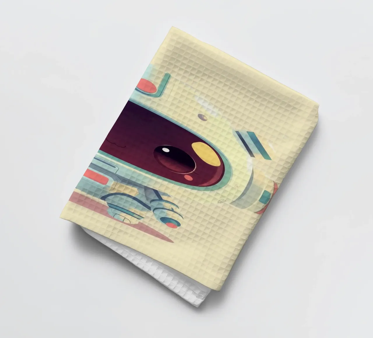 Simpatico personaggio astronauta dei cartoni animati che esplora lo spazio canovaccio da cucina da DesignDoodle