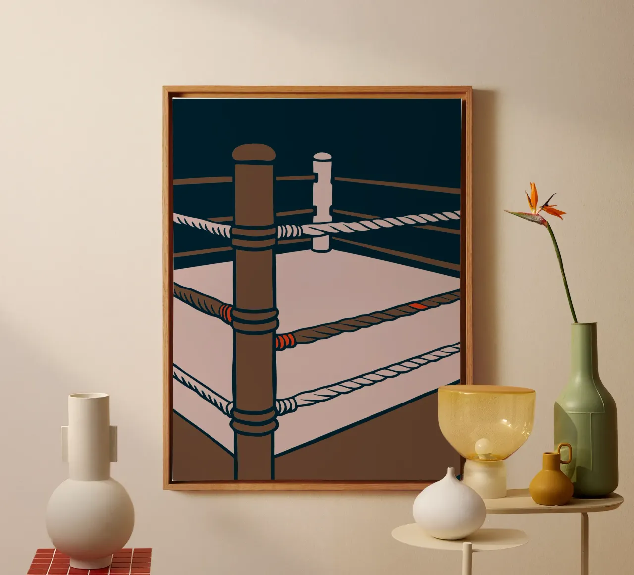 Boksring canvas met Baklijst van SPORTS ONLY